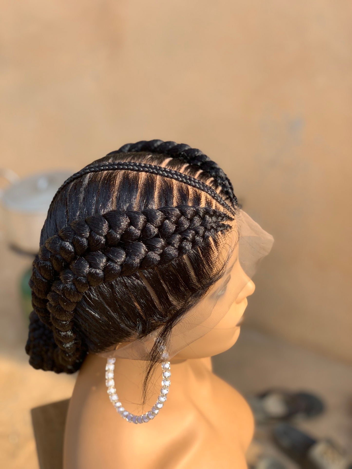 French Braids Braided Wig Box braids Full lace braids wig Senegalese Black Women