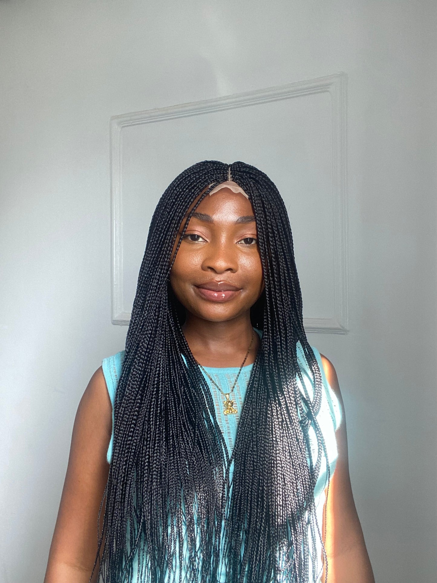 Small knotless Braided Wig, Box Braids, Synthetic Hair,