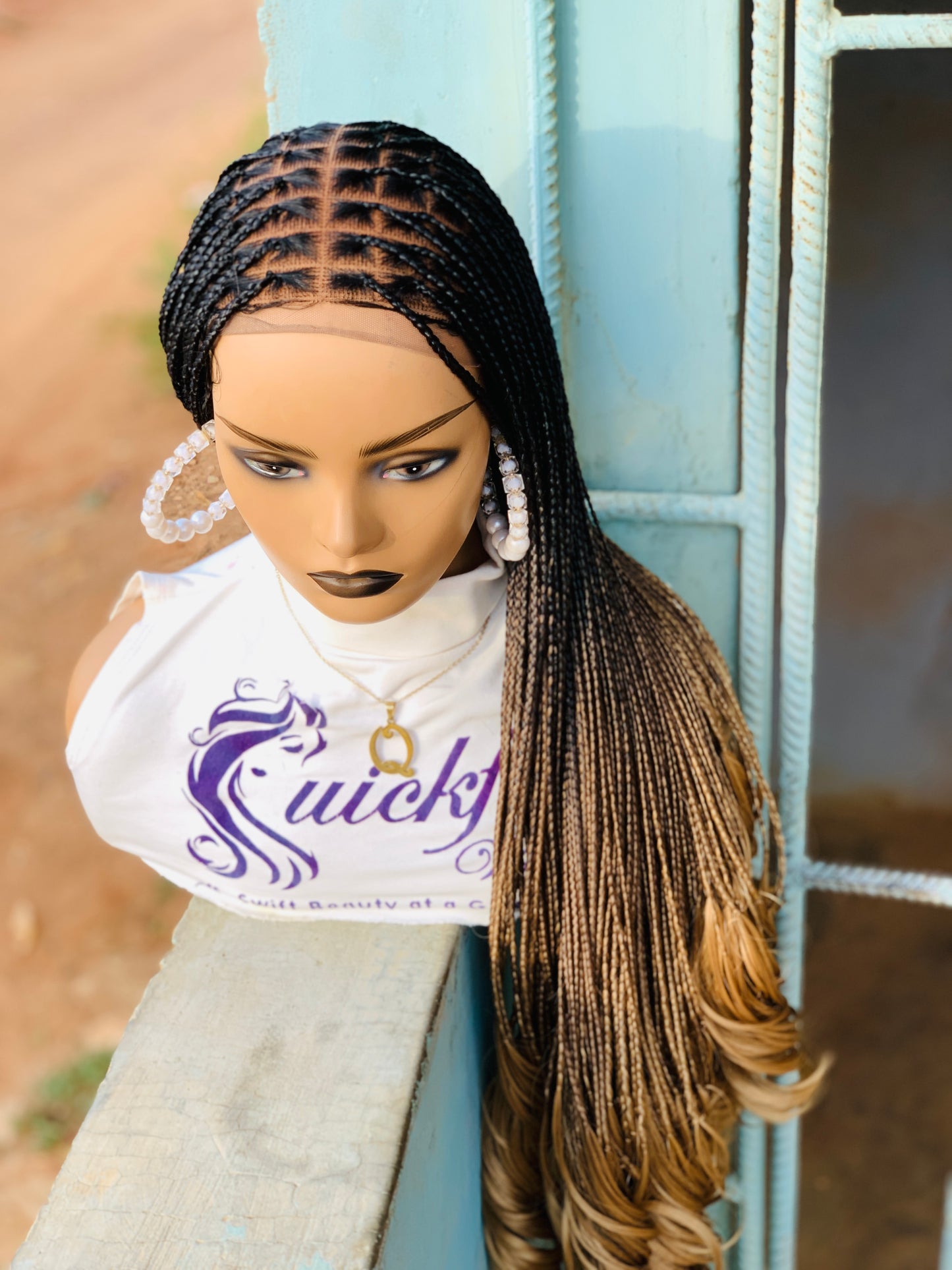 French curls Braided wig,Knotless Box Braids,Frontal braid wig,Braid wig,Stitch Braids