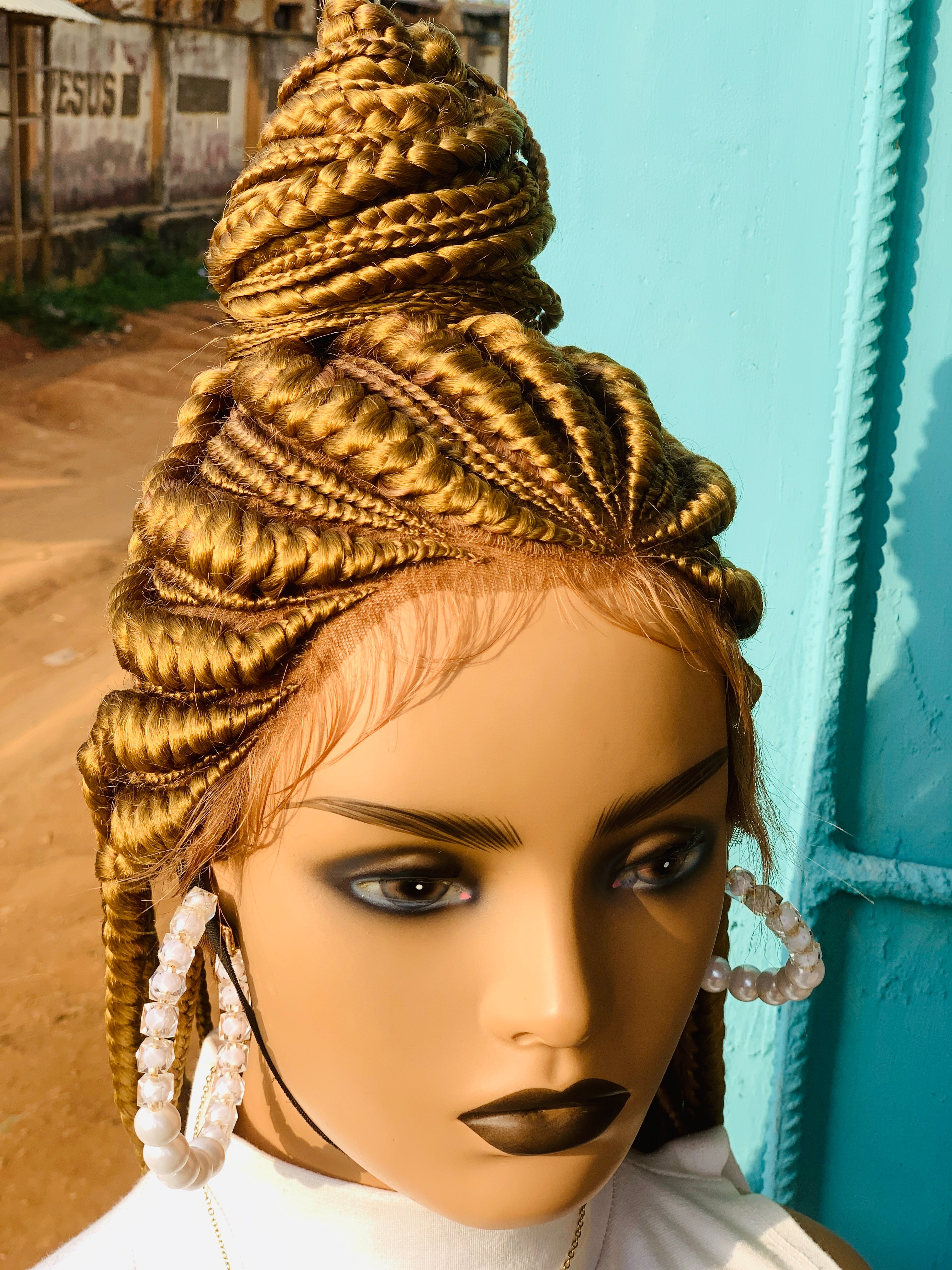 Tribal Braids, Fulani Style, Black Women Wig, Frontal, Full Lace, Lace ...