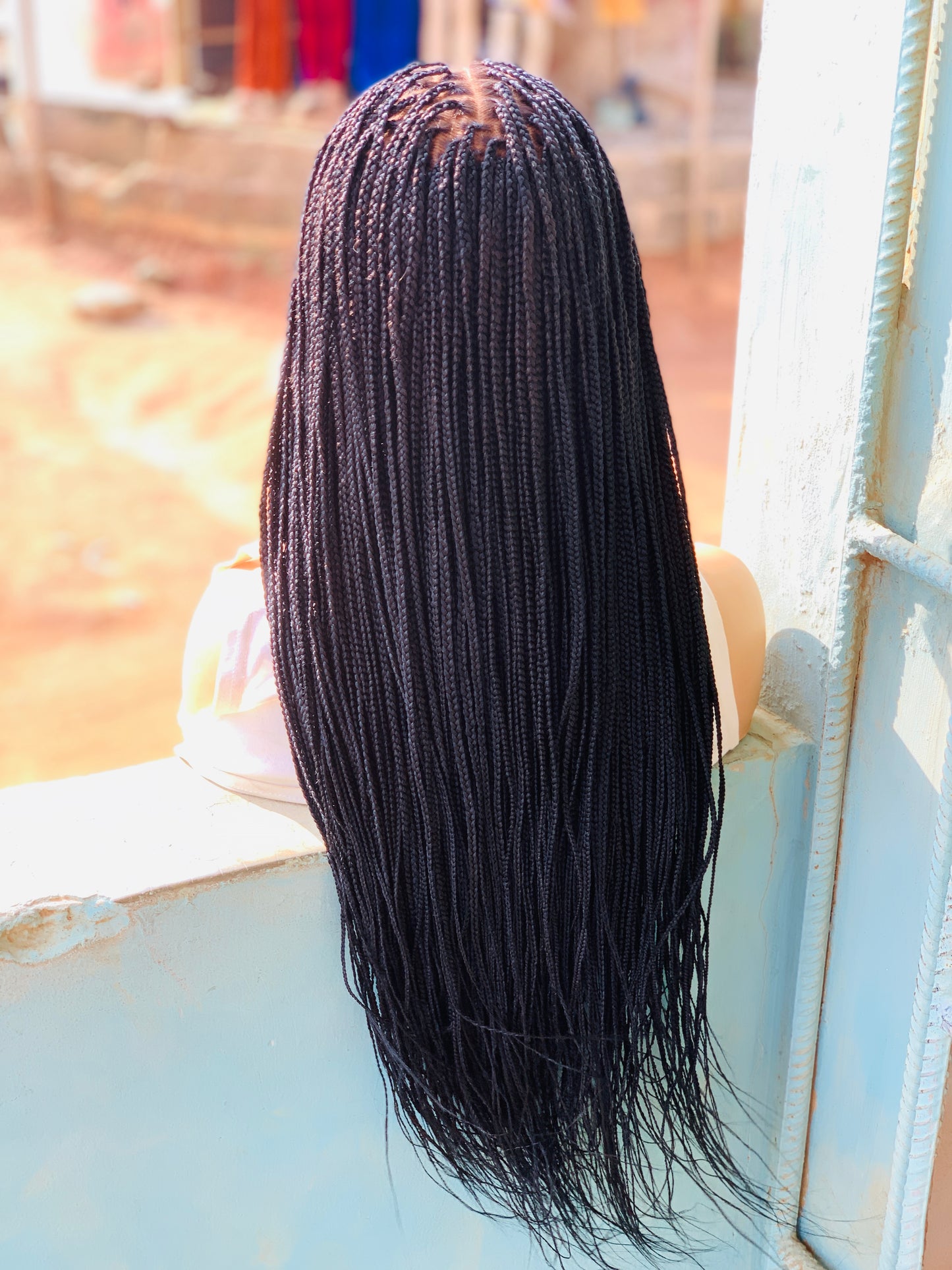 Small knotless braids on 7*7 lace closure wig.