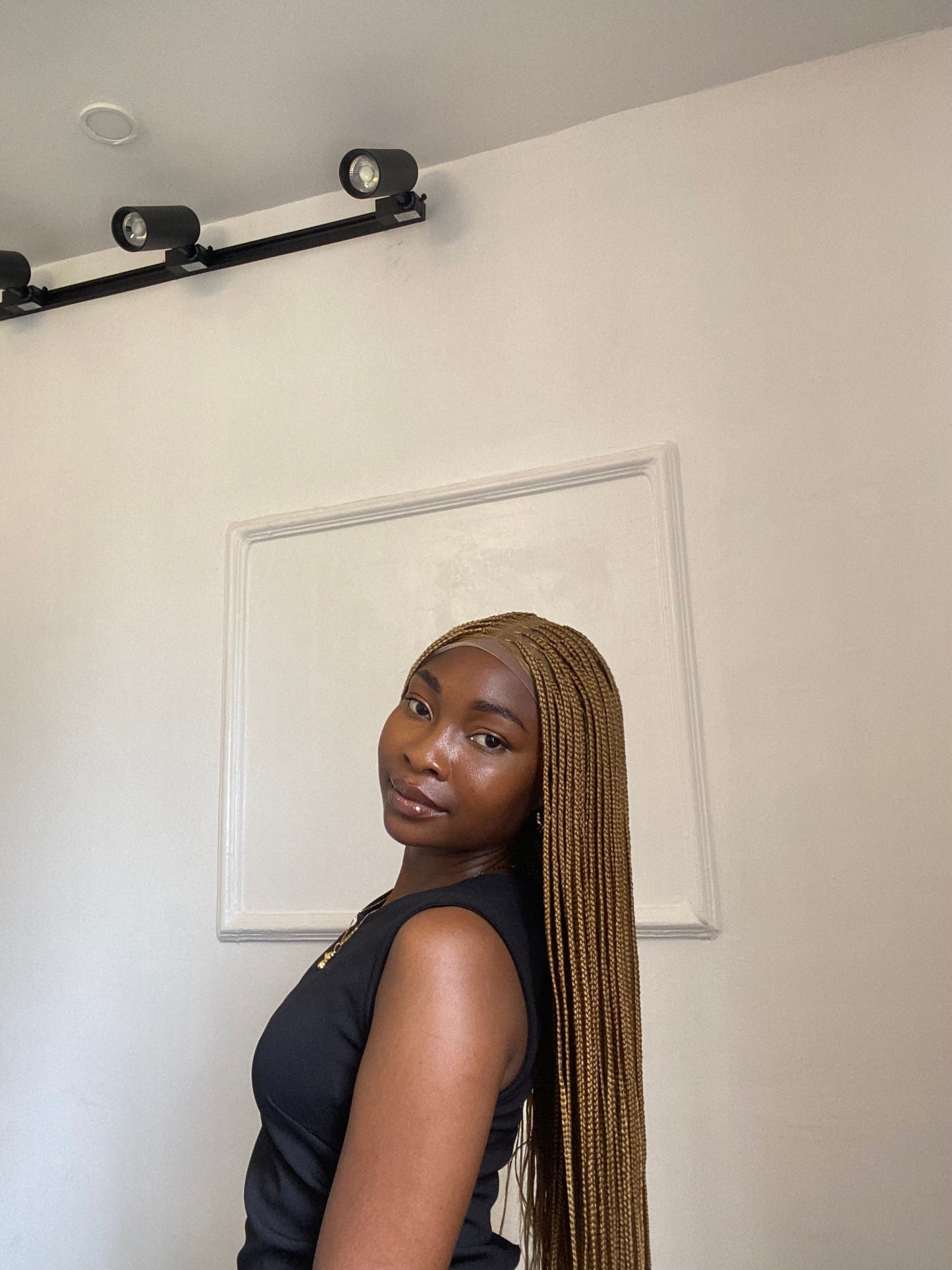 Blonde Knotless Braids wig on Lace Closure