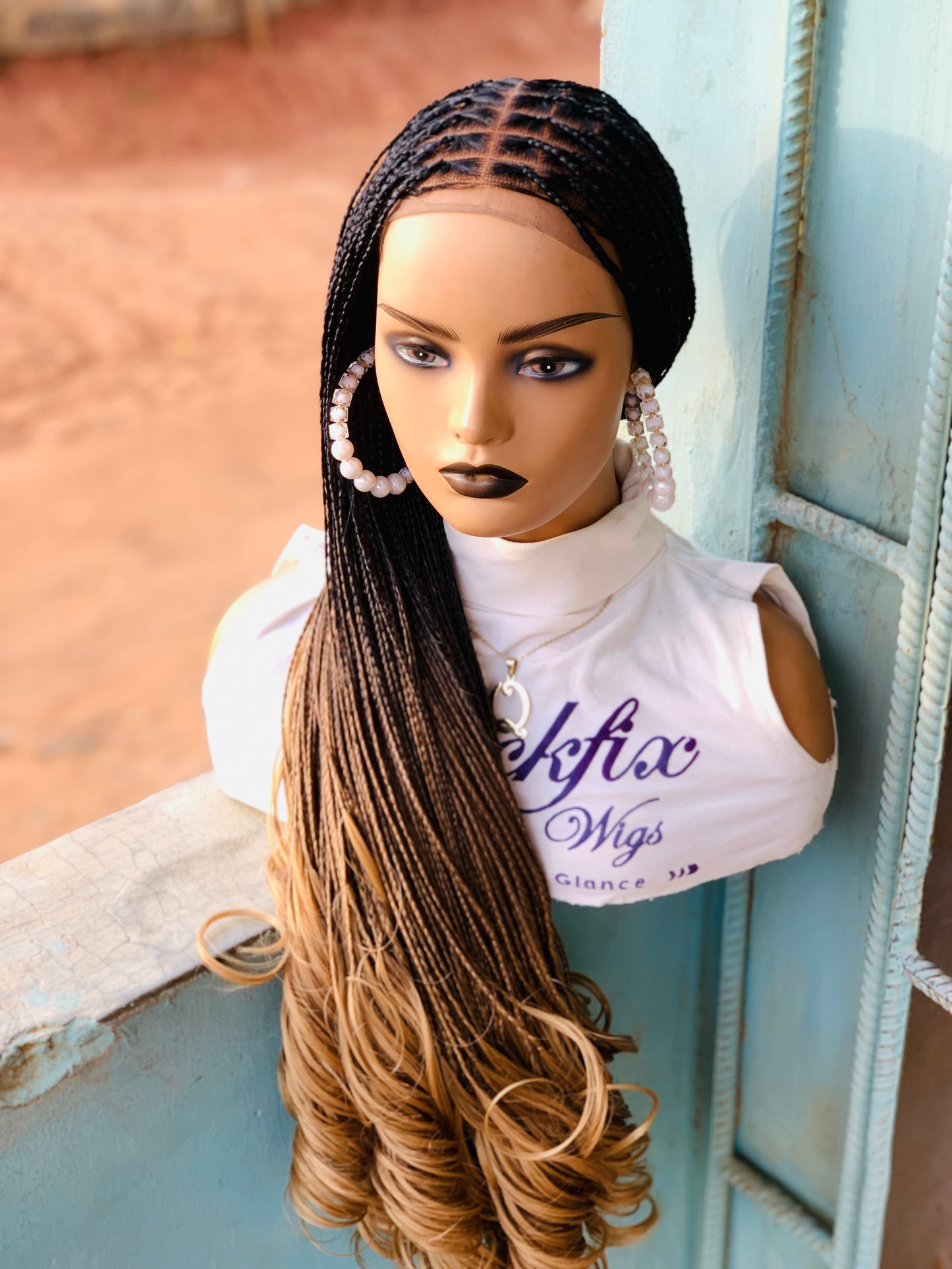 French curls Braided wig,Knotless Box Braids,Frontal braid wig,Braid wig,Stitch Braids