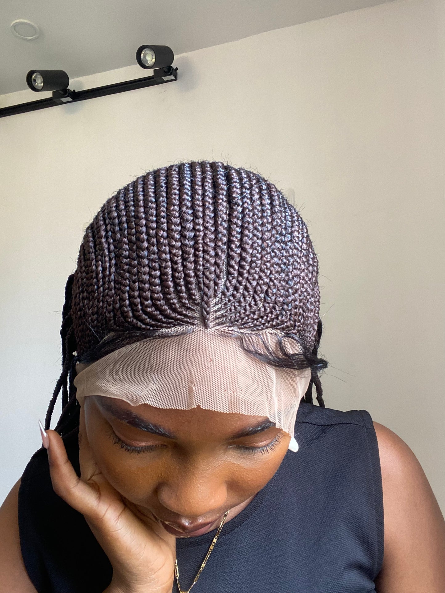 Tribal Braided Wig For Black Women, Braided, Box Braids, Human Hair, Synthetic
