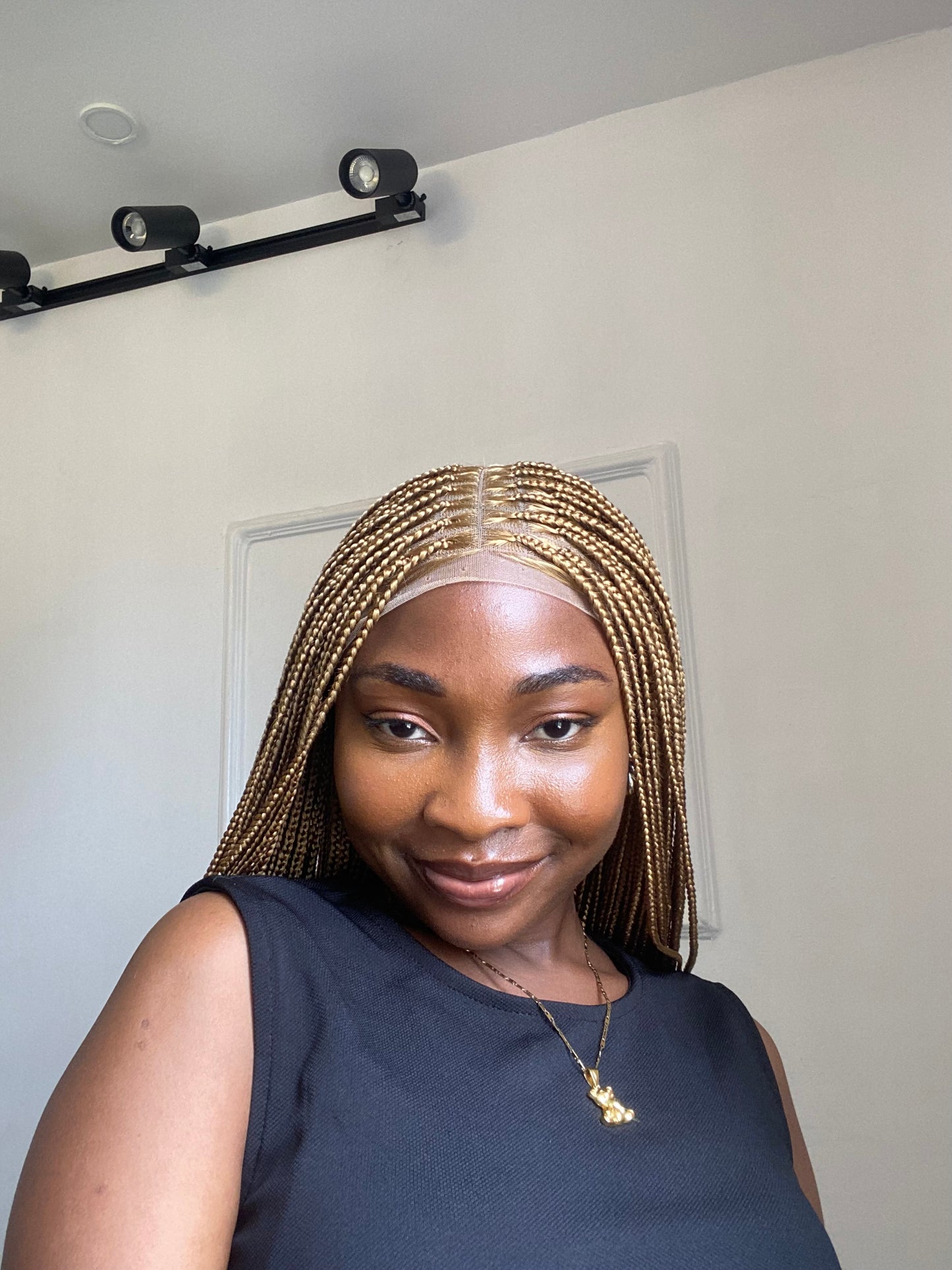 Blonde Knotless Braids wig on Lace Closure
