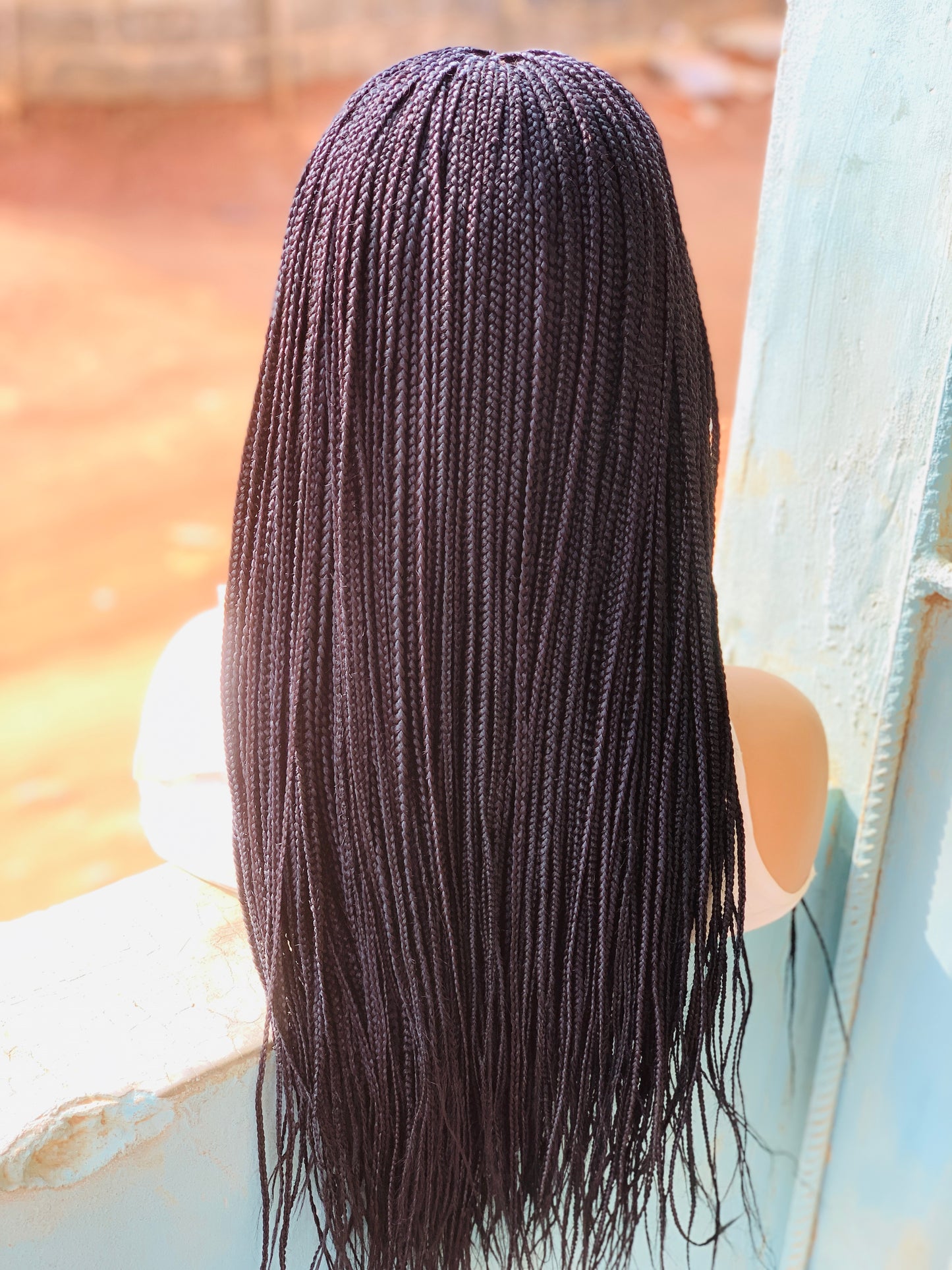 Small knotless Braided Wig, Box Braids, Synthetic Hair,