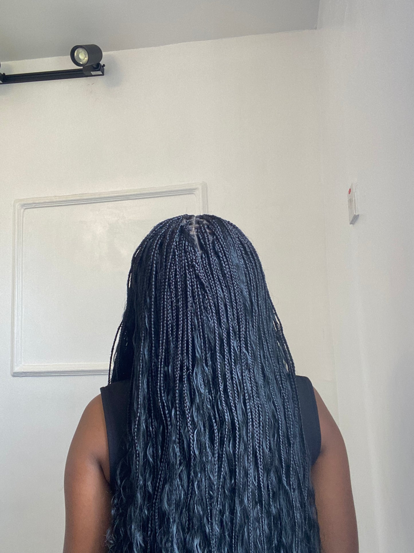 Boho Braids On Full Lace Wig Black color