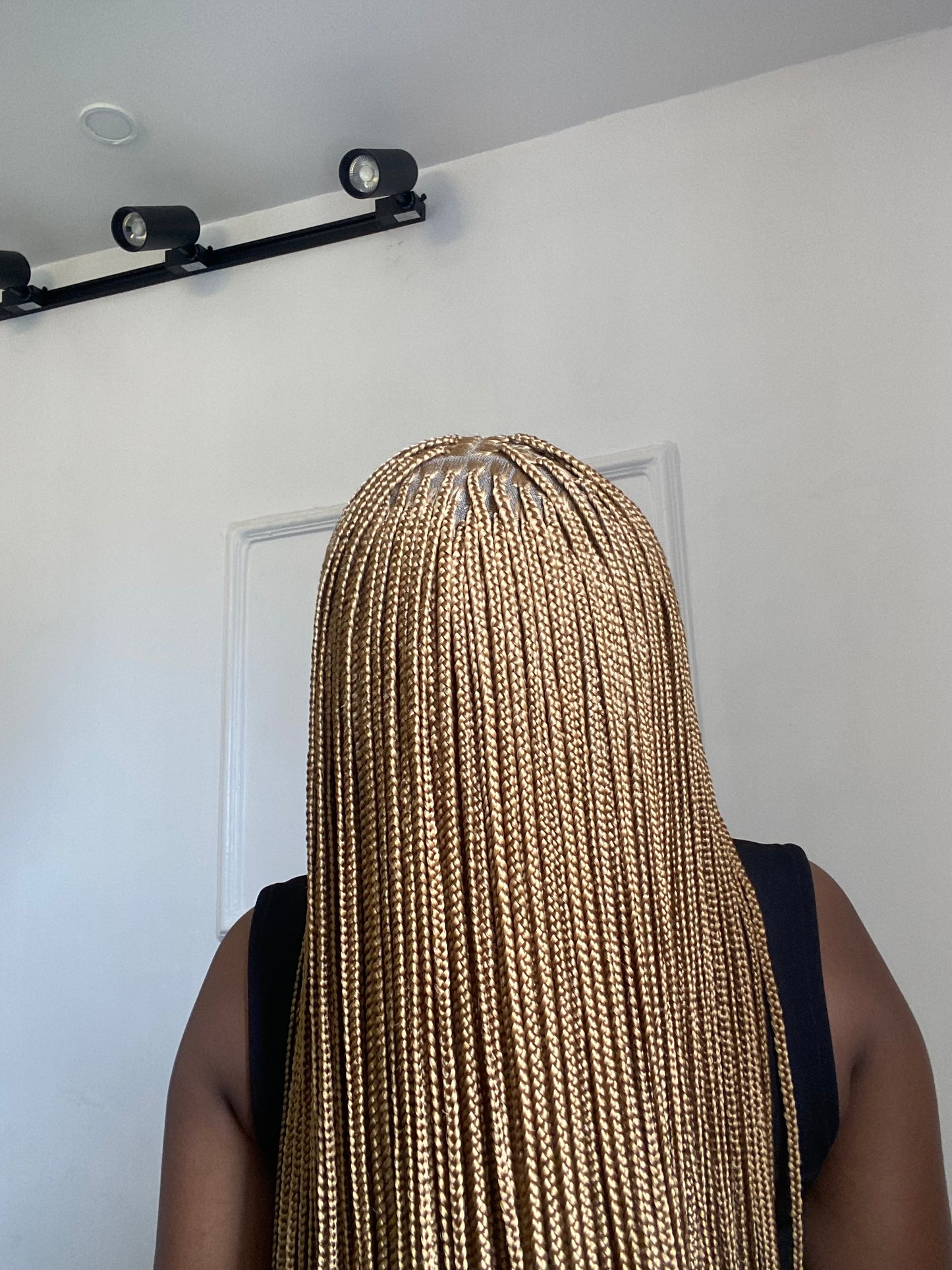 Blonde Knotless Braids wig on Lace Closure