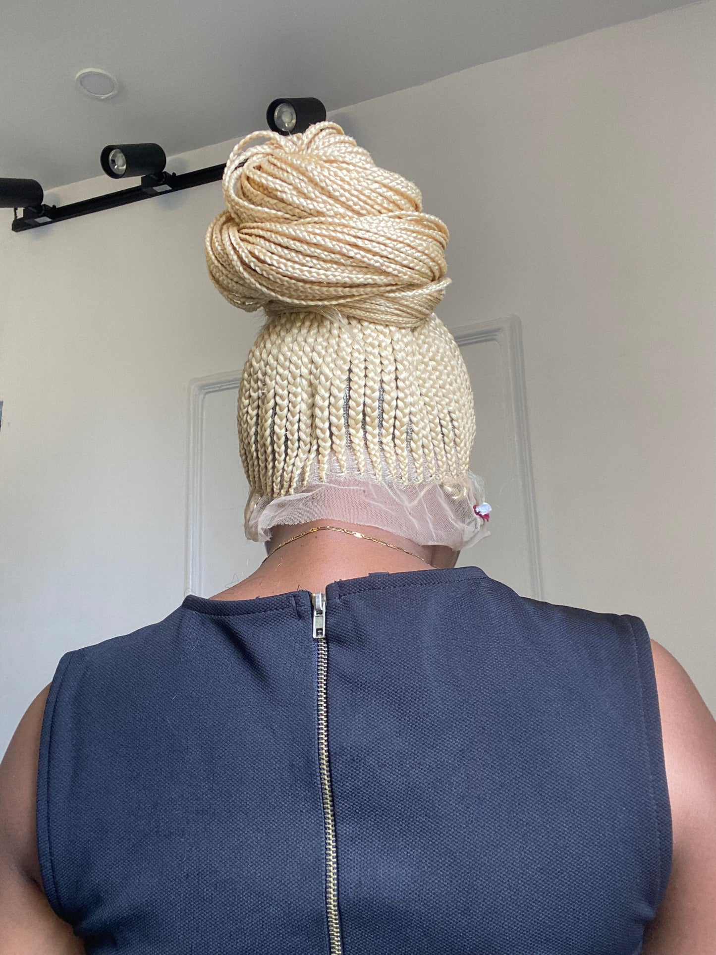 Updo Braided wig,Knotless Box Braids,Frontal braid wig,Braid wig,Stitch Braids