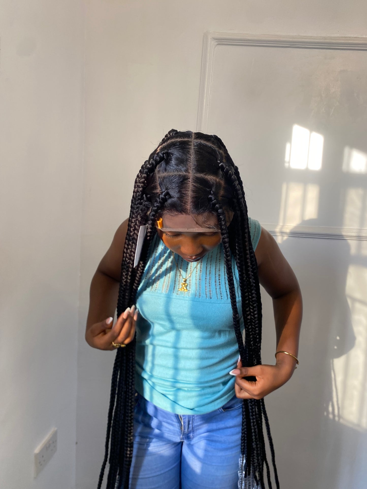 Jumbo Knotless Braided Wig Box braids Full lace braids wig Senegalese