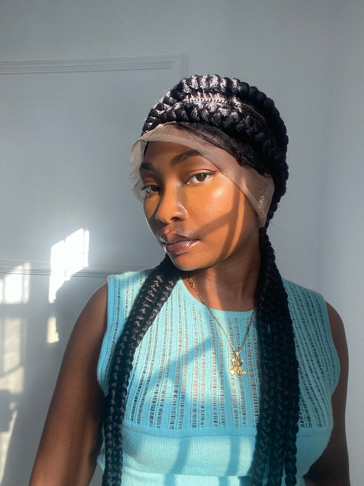 Styled Stitch braids Knotless Box Braids,Frontal braid wig,Braid wig,Stitch Braids