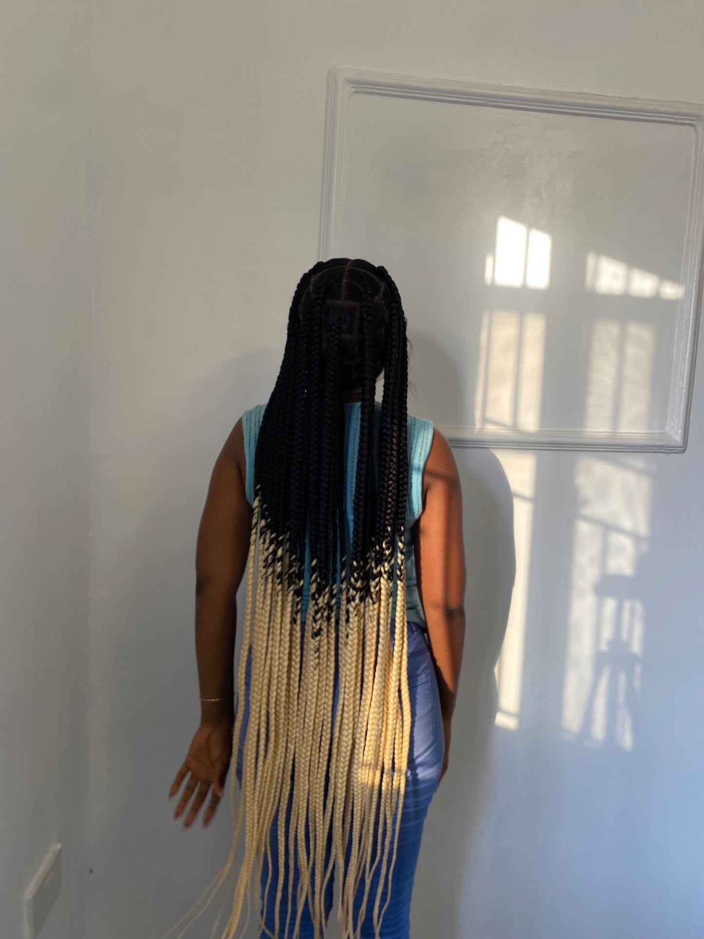 Large Knotless Braids On Full Lace Wig, Braided Wig, Box Braids, Synthetic Hair,