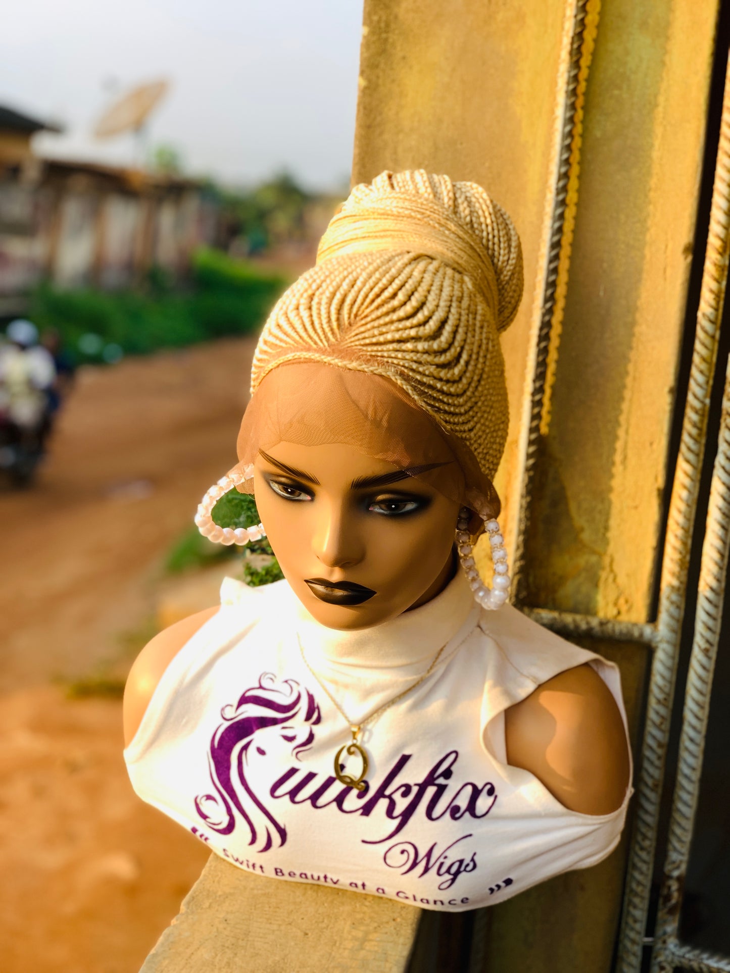 Updo Braided wig,Knotless Box Braids,Frontal braid wig,Braid wig,Stitch Braids