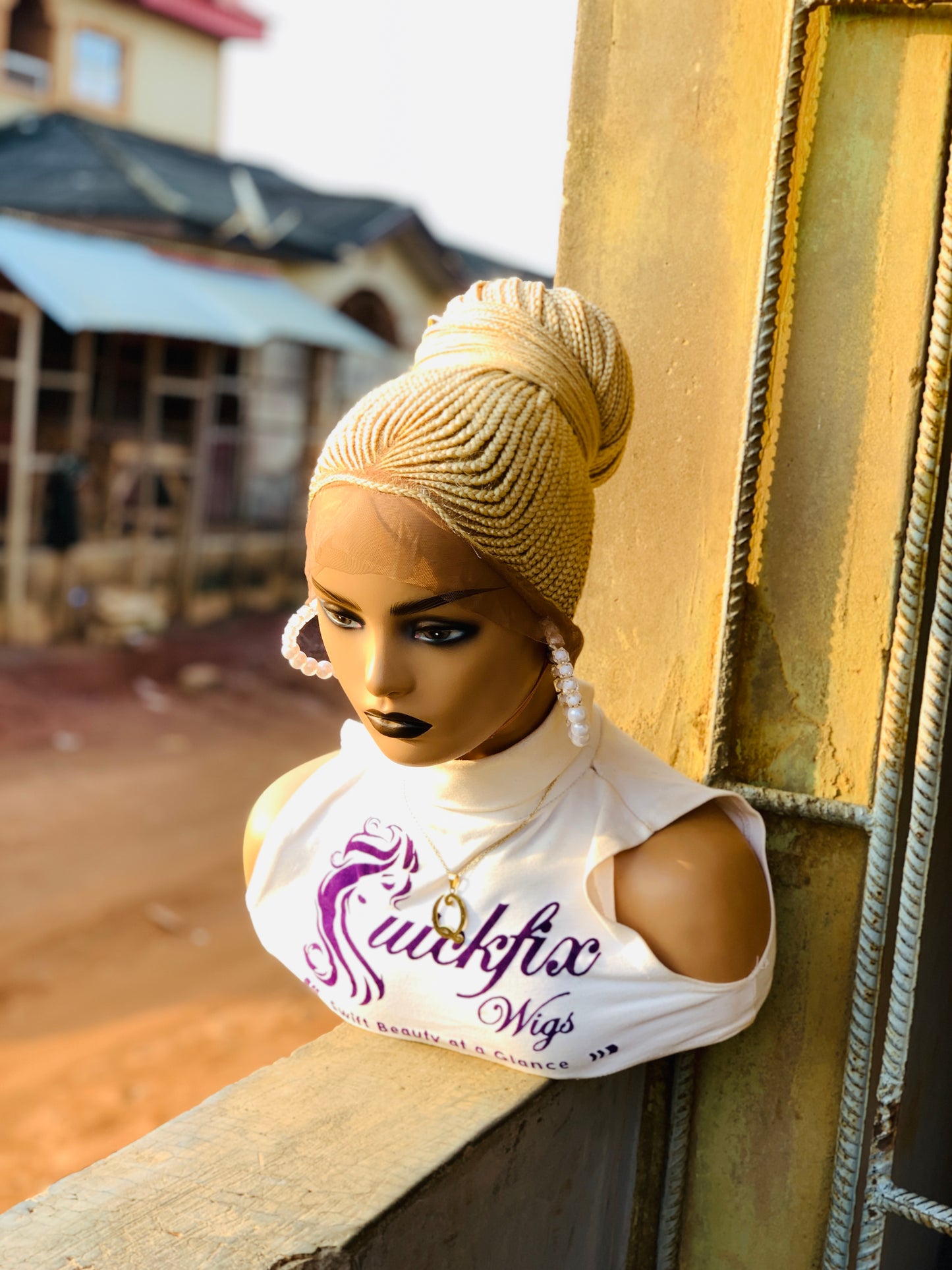 Updo Braided wig,Knotless Box Braids,Frontal braid wig,Braid wig,Stitch Braids