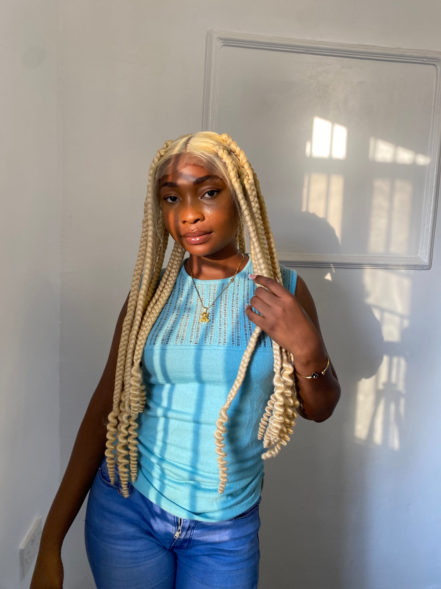 Jumbo Knotless Braided Wig Box braid Full lace braids wig Senegalese Black Women
