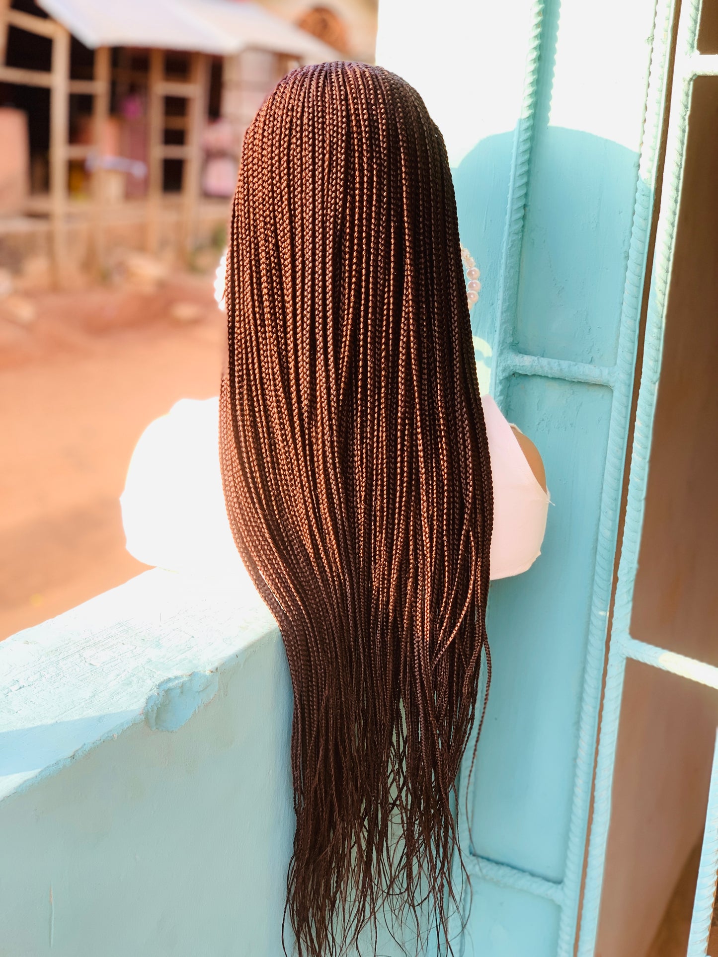 Tribal Braided Wig For Black Women, Braided, Box Braids, Human Hair, Synthetic