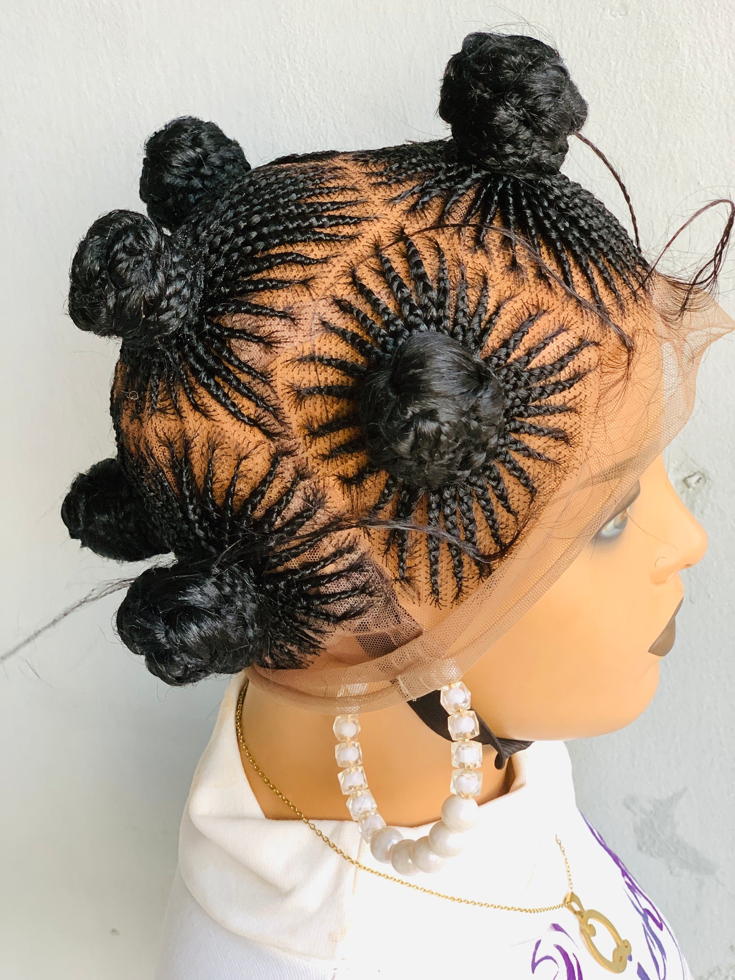 Braided Bantu Knot Box Braids,Frontal braid wig,Braid wig,Stitch Braids