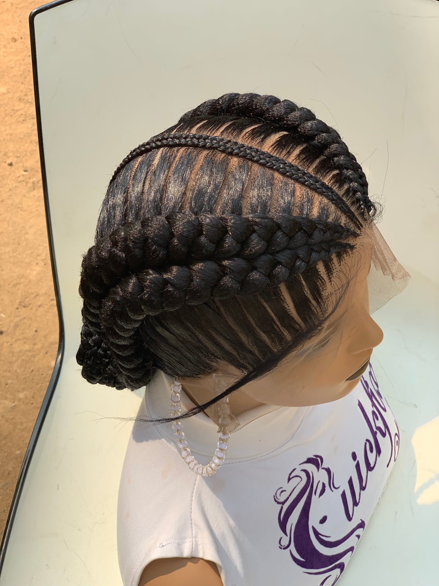 French Braids Braided Wig Box braids Full lace braids wig Senegalese Black Women
