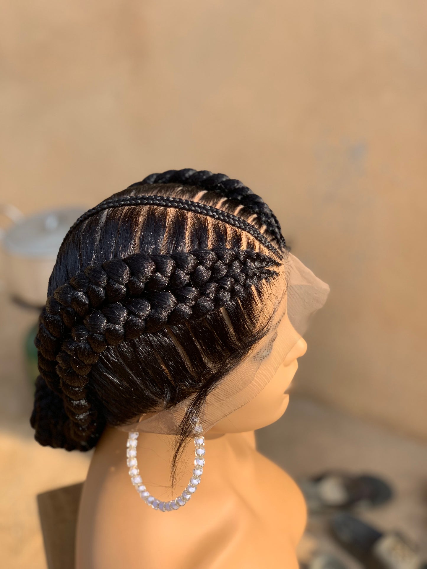 French Braids Braided Wig Box braids Full lace braids wig Senegalese Black Women