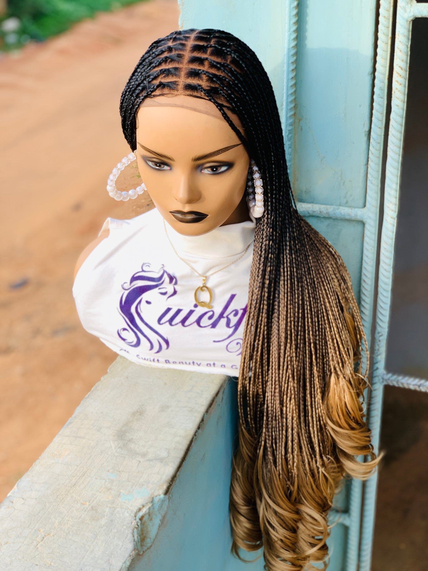 French curls Braided wig,Knotless Box Braids,Frontal braid wig,Braid wig,Stitch Braids