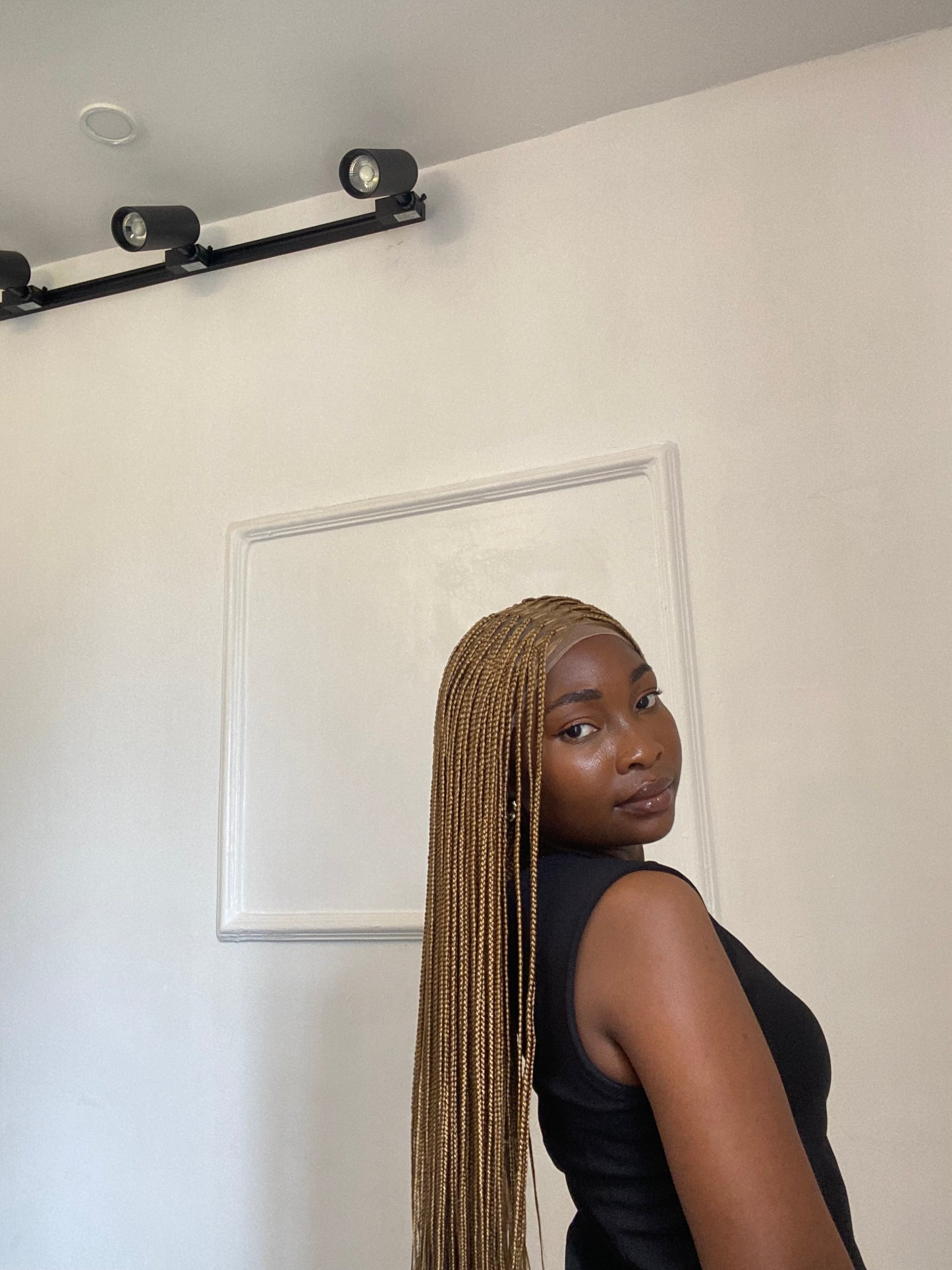 Blonde Knotless Braids wig on Lace Closure