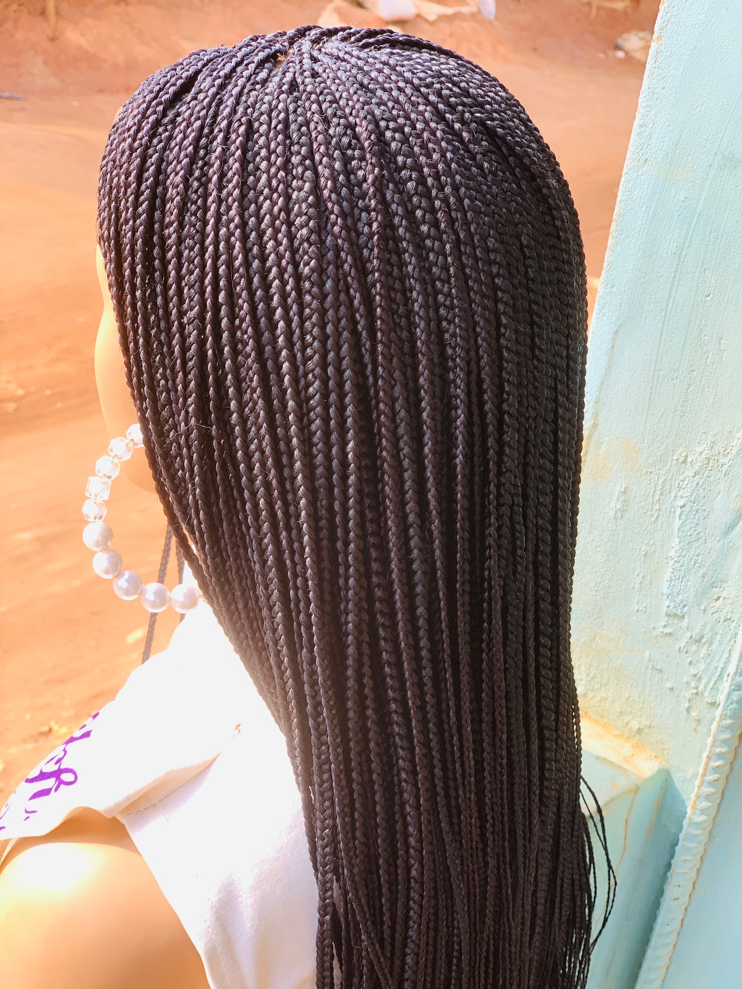 Small knotless Braided Wig, Box Braids, Synthetic Hair,