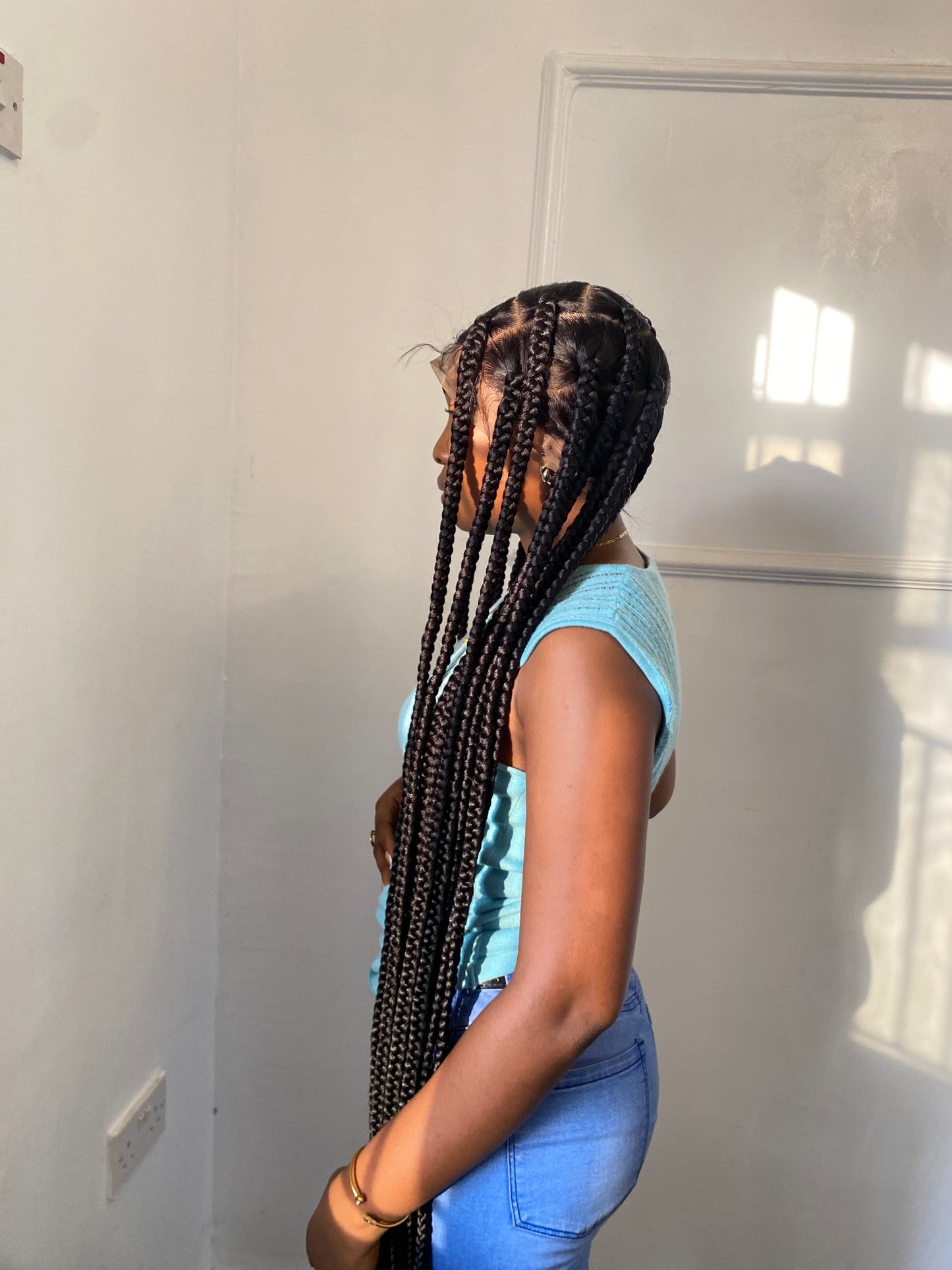 Jumbo Knotless Braided Wig Box braids Full lace braids wig Senegalese