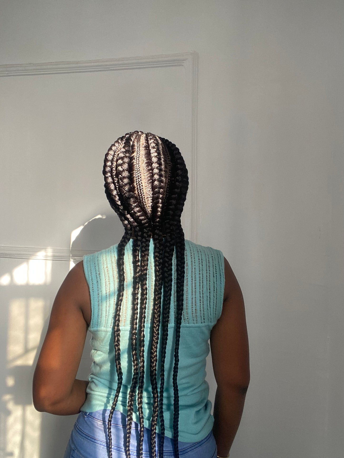 Styled Stitch braids Knotless Box Braids,Frontal braid wig,Braid wig,Stitch Braids