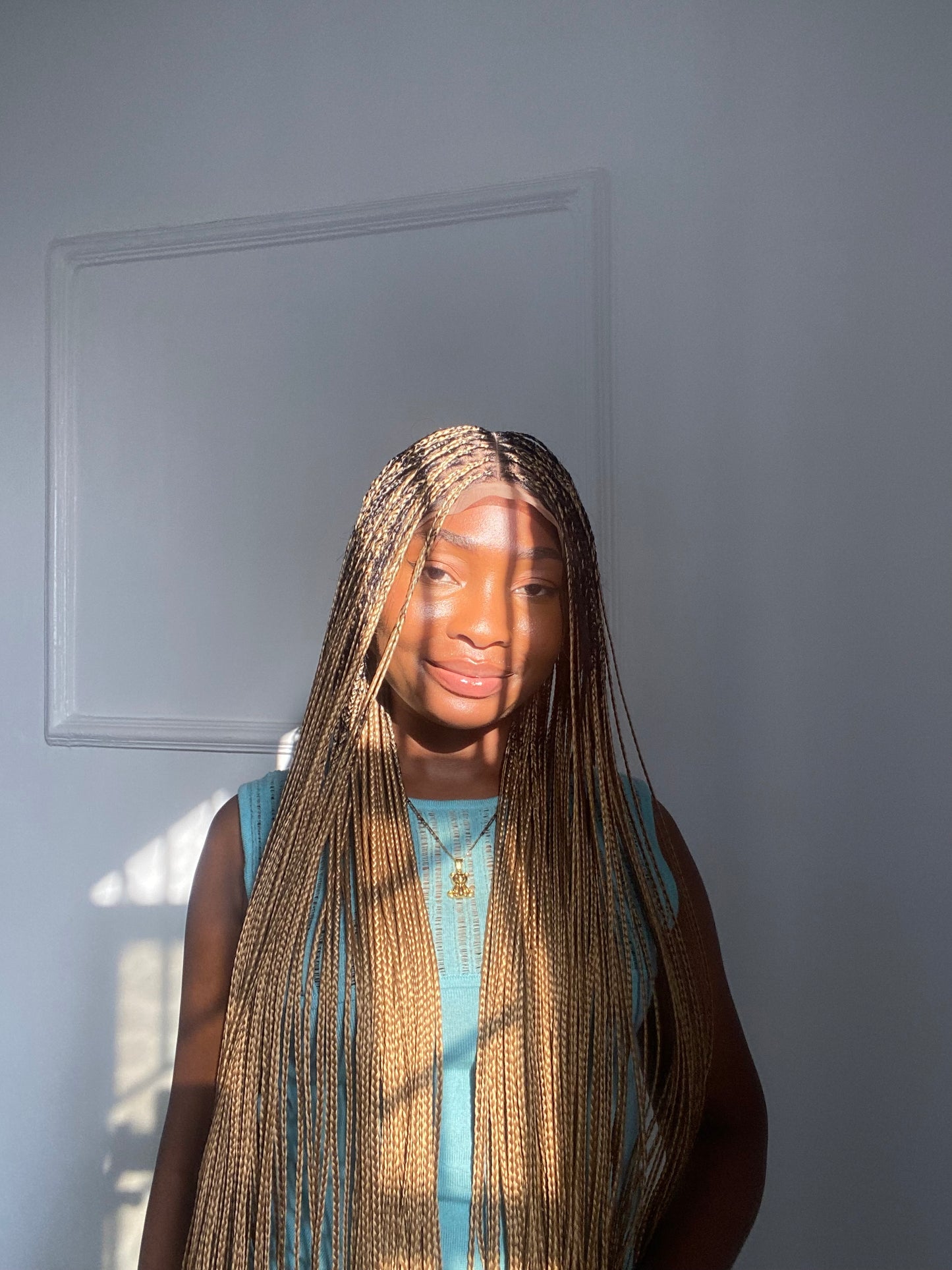 Bone Straight Braids On Full Lace Wig