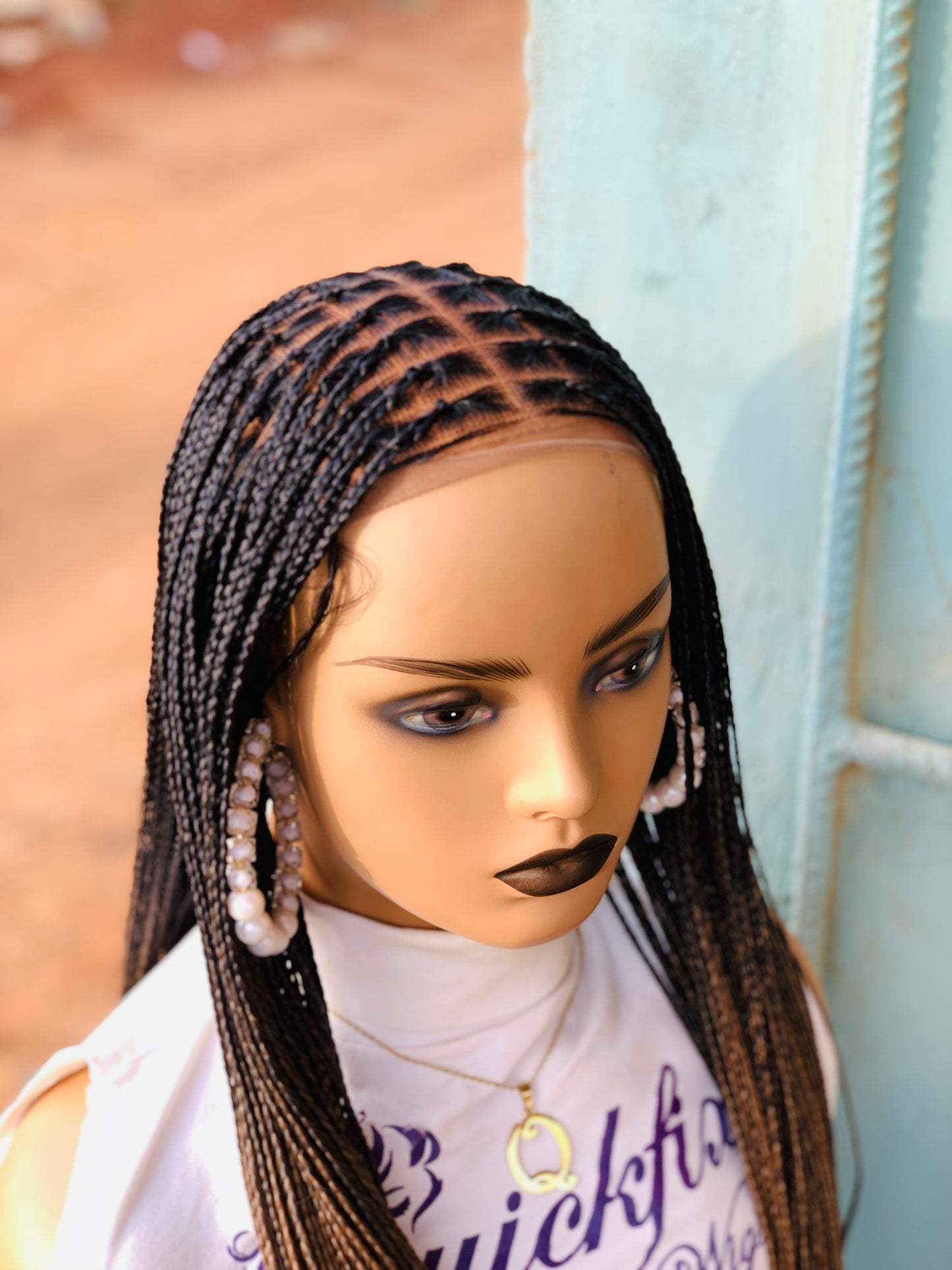 French curls Braided wig,Knotless Box Braids,Frontal braid wig,Braid wig,Stitch Braids