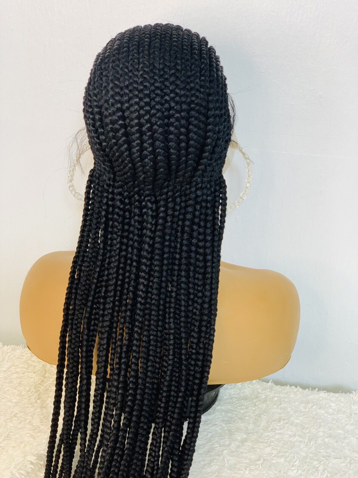 Cornrows Braided Wig For Black Women, Braided, Box Braids, Human Hair, Synthetic