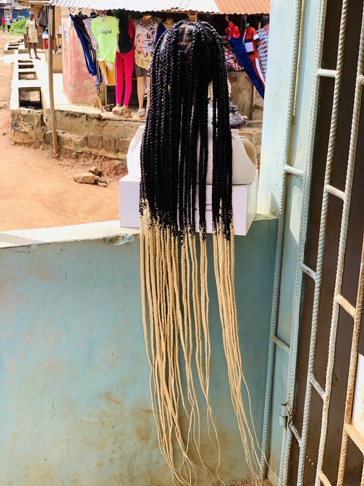 Large Knotless Braids On Full Lace Wig, Braided Wig, Box Braids, Synthetic Hair,