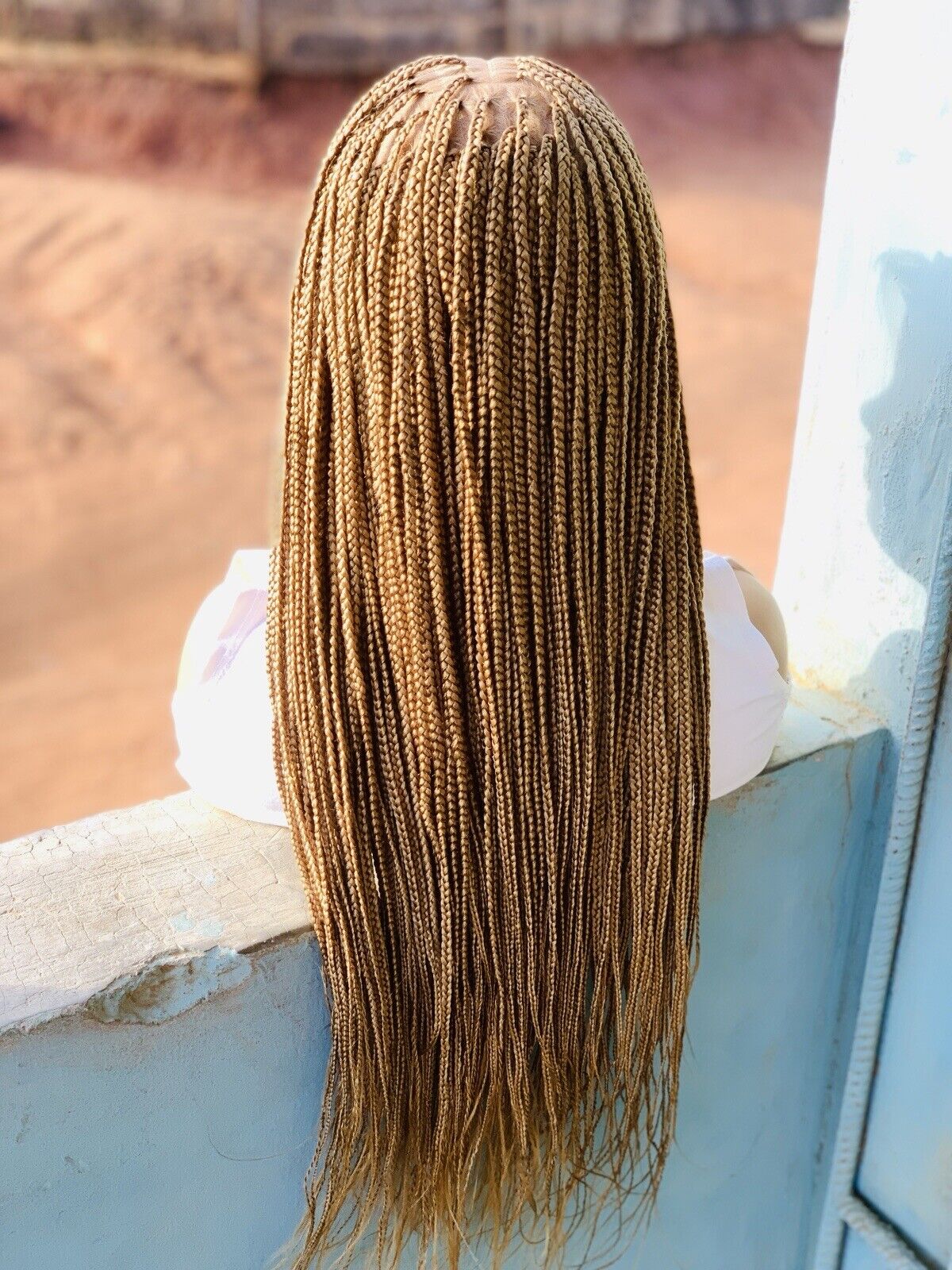 Blonde Knotless Braids wig on Lace Closure
