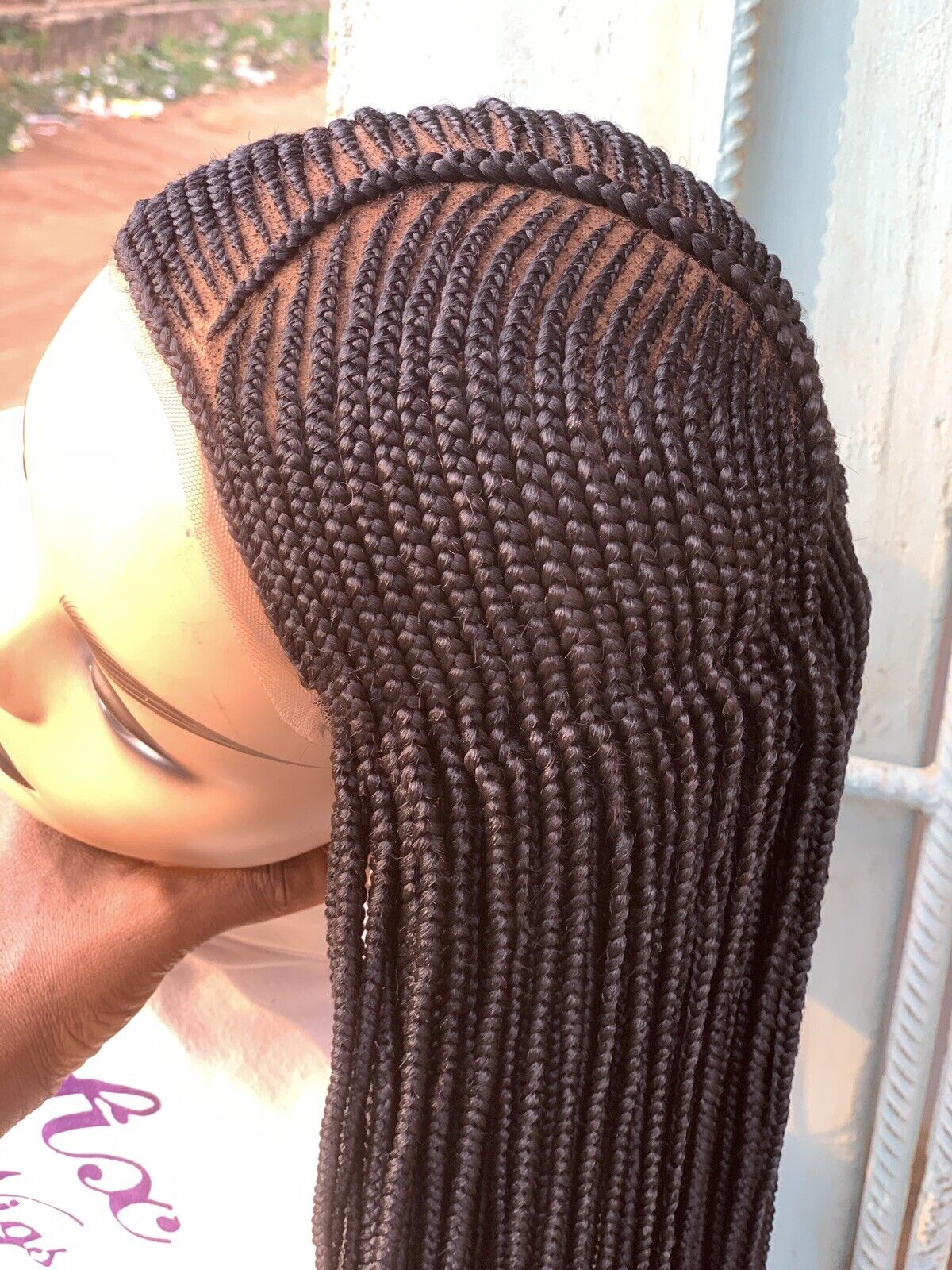 Braided wig, goddess Braid wig, 6*6 black wig box braids, Cornrow Braids