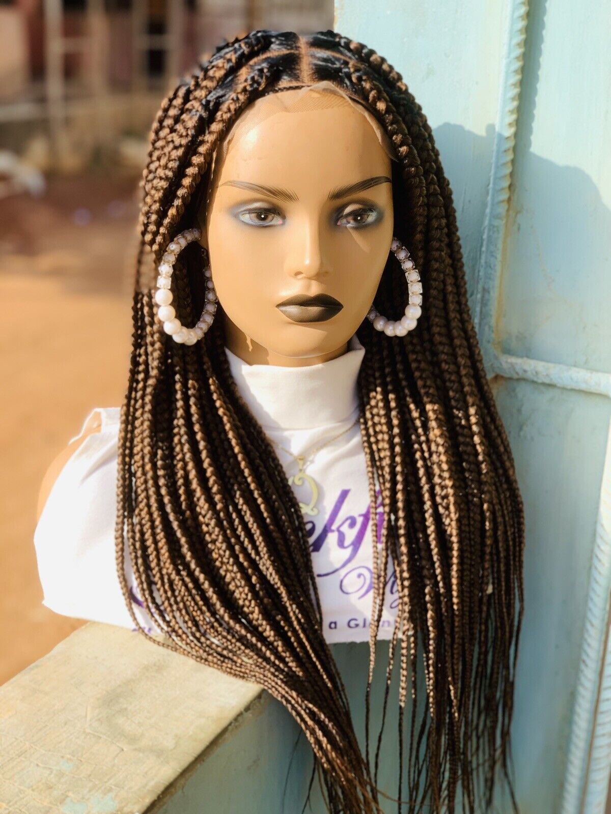 Knotless Braids, Wig For Black Women, Braided, Box Braids, Human Hair, Synthetic