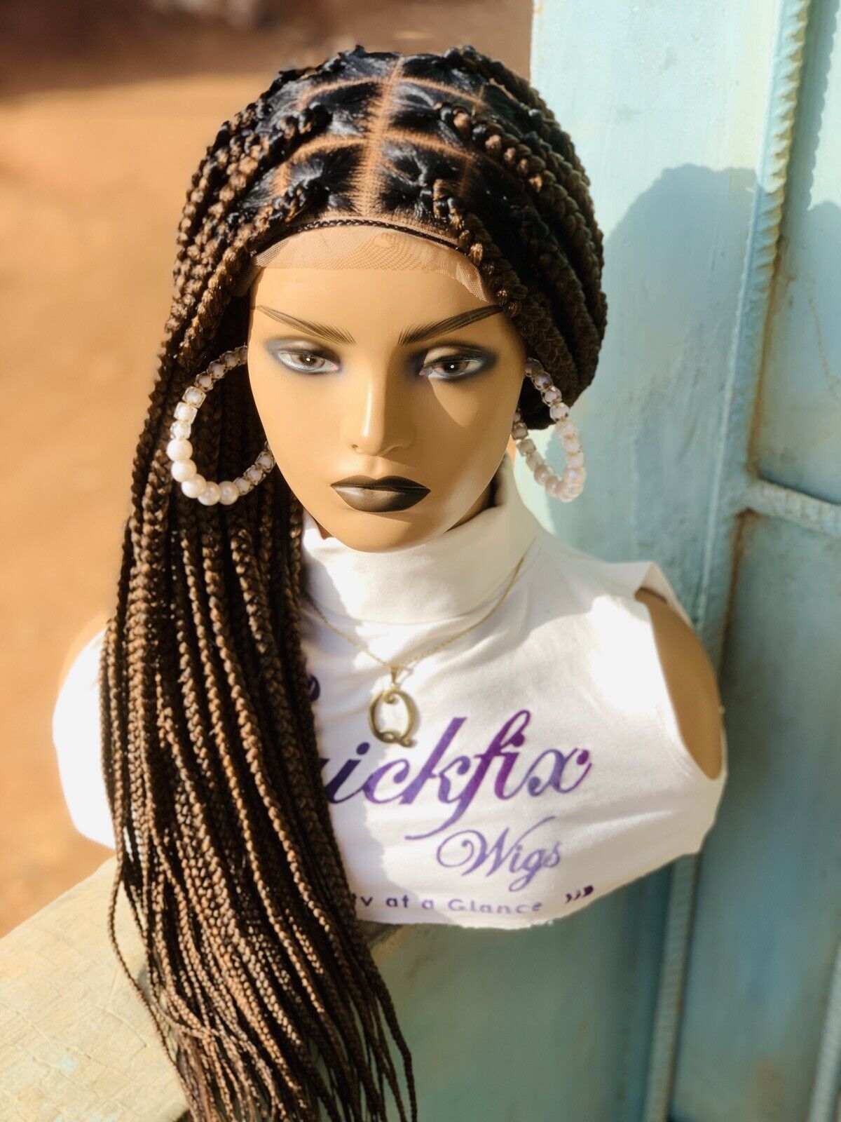 Knotless Braids, Wig For Black Women, Braided, Box Braids, Human Hair, Synthetic