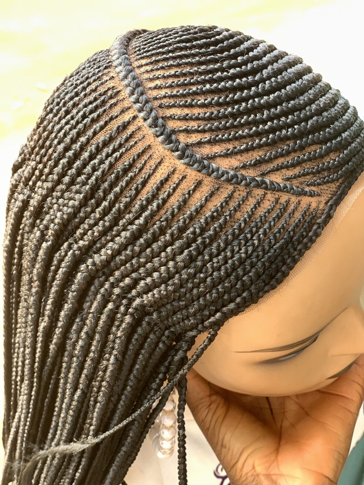 Braided wig, goddess Braid wig, 6*6 black wig box braids, Cornrow Braids