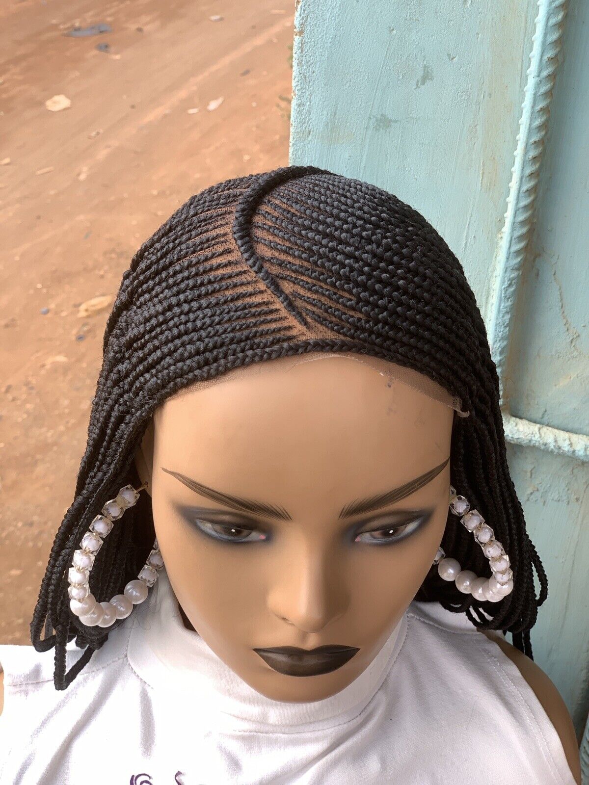 Braided wig, goddess Braid wig, 6*6 black wig box braids, Cornrow Braids