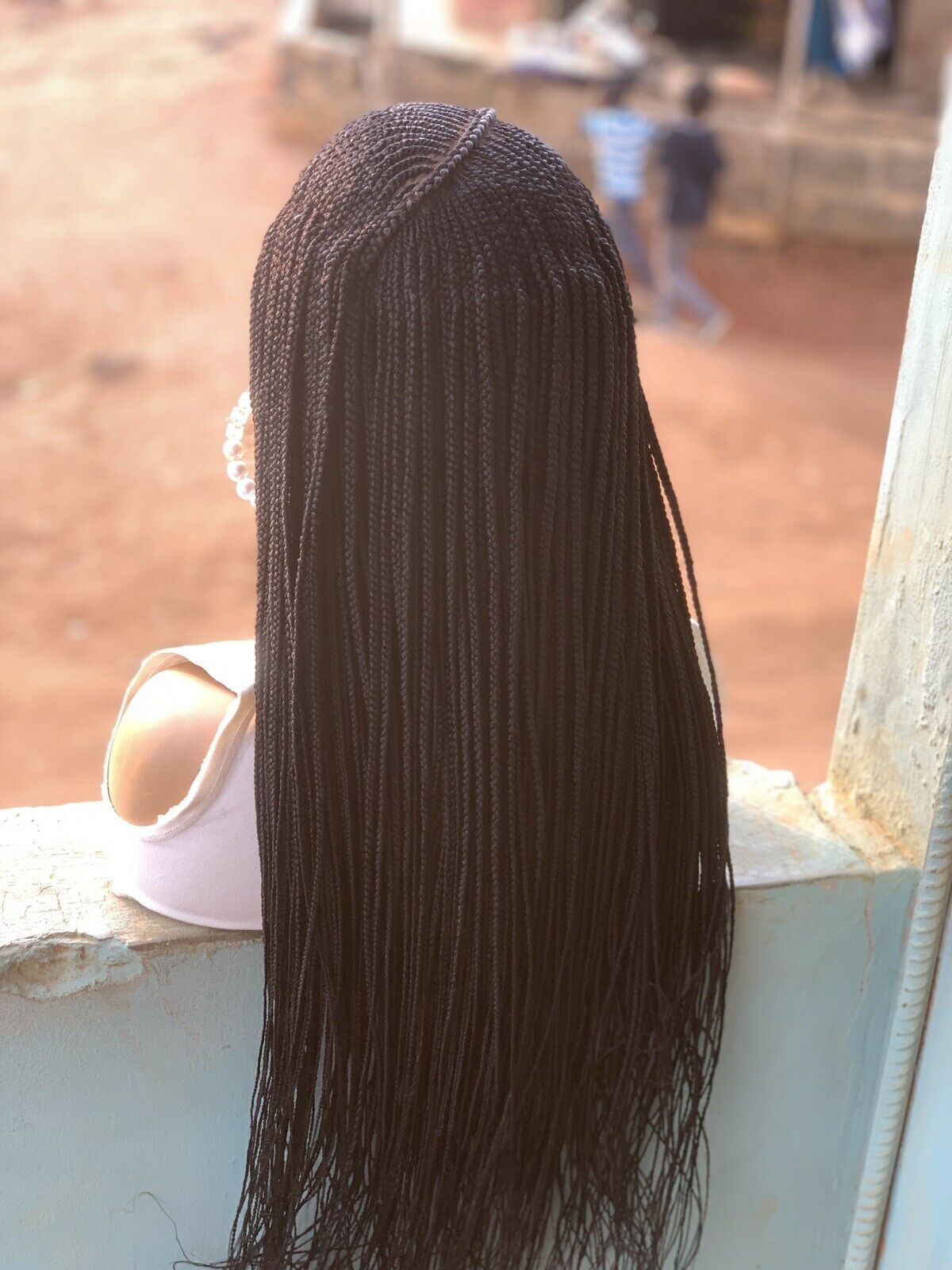 Braided wig, goddess Braid wig, 6*6 black wig box braids, Cornrow Braids