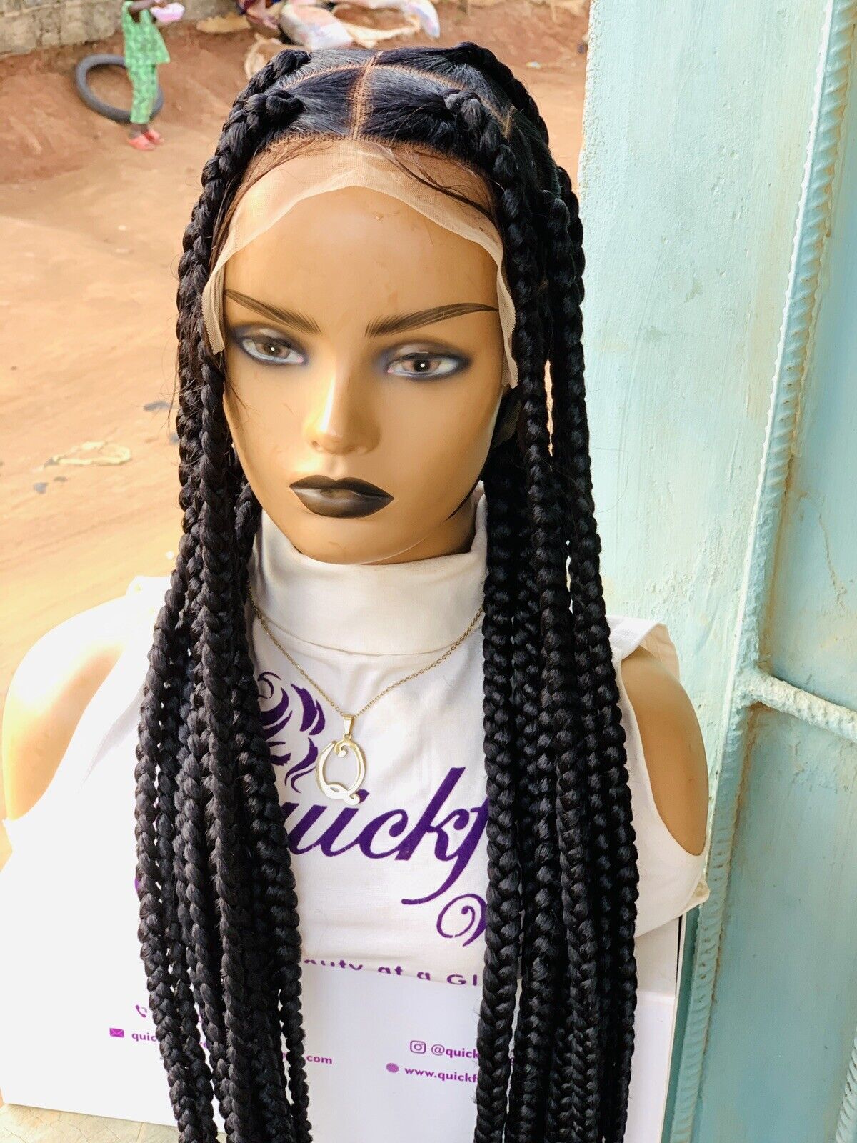 Jumbo Knotless Braided Wig Box braids Full lace braids wig Senegalese