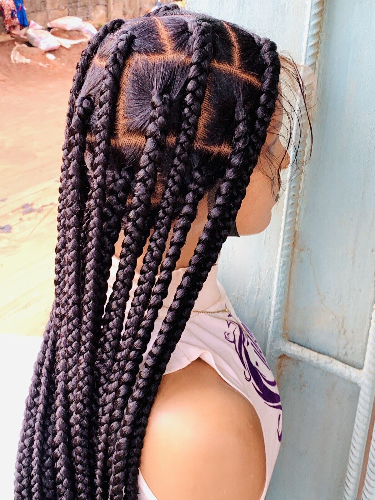 Jumbo Knotless Braided Wig Box braids Full lace braids wig Senegalese