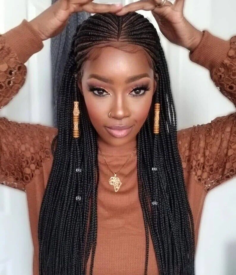 Tribal Braids, Fulani Style, Black Women Wig, Frontal, Full Lace, Lace Front,
