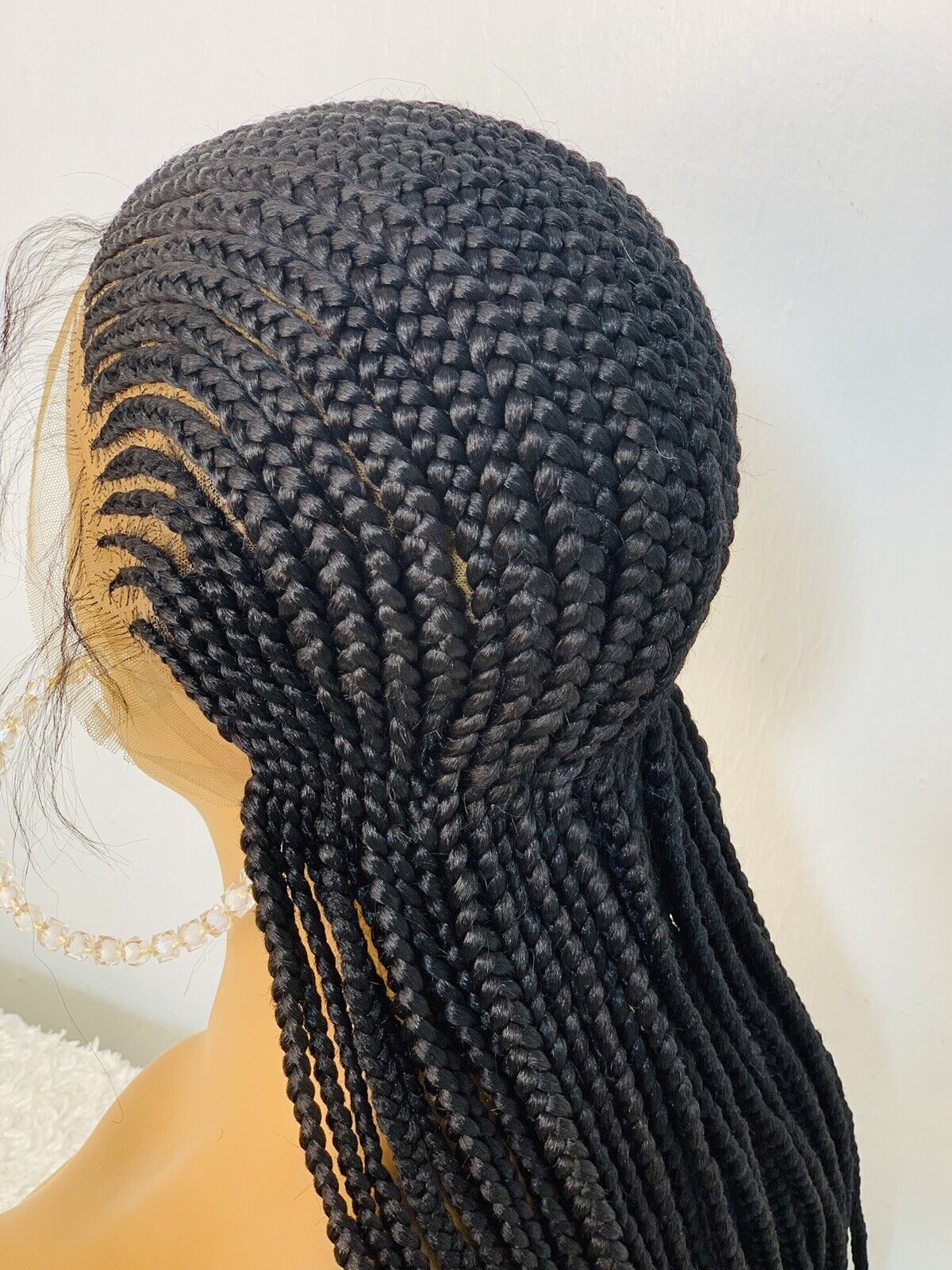 Cornrows Braided Wig For Black Women, Braided, Box Braids, Human Hair, Synthetic