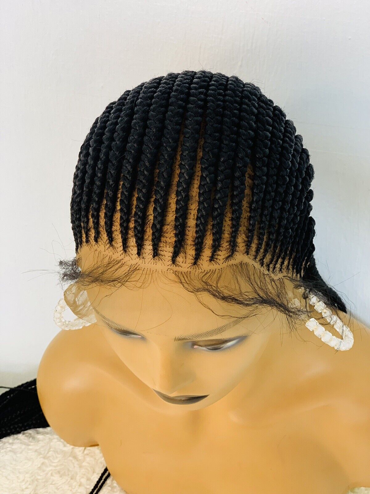 Cornrows Braided Wig For Black Women, Braided, Box Braids, Human Hair, Synthetic