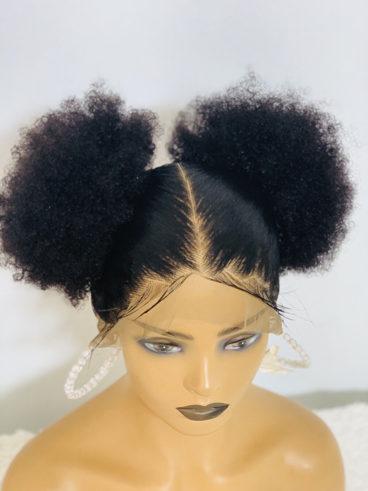 Ponytail Afro Bun Braided Wig Box braids Full lace braids wig Senegalese Black Women