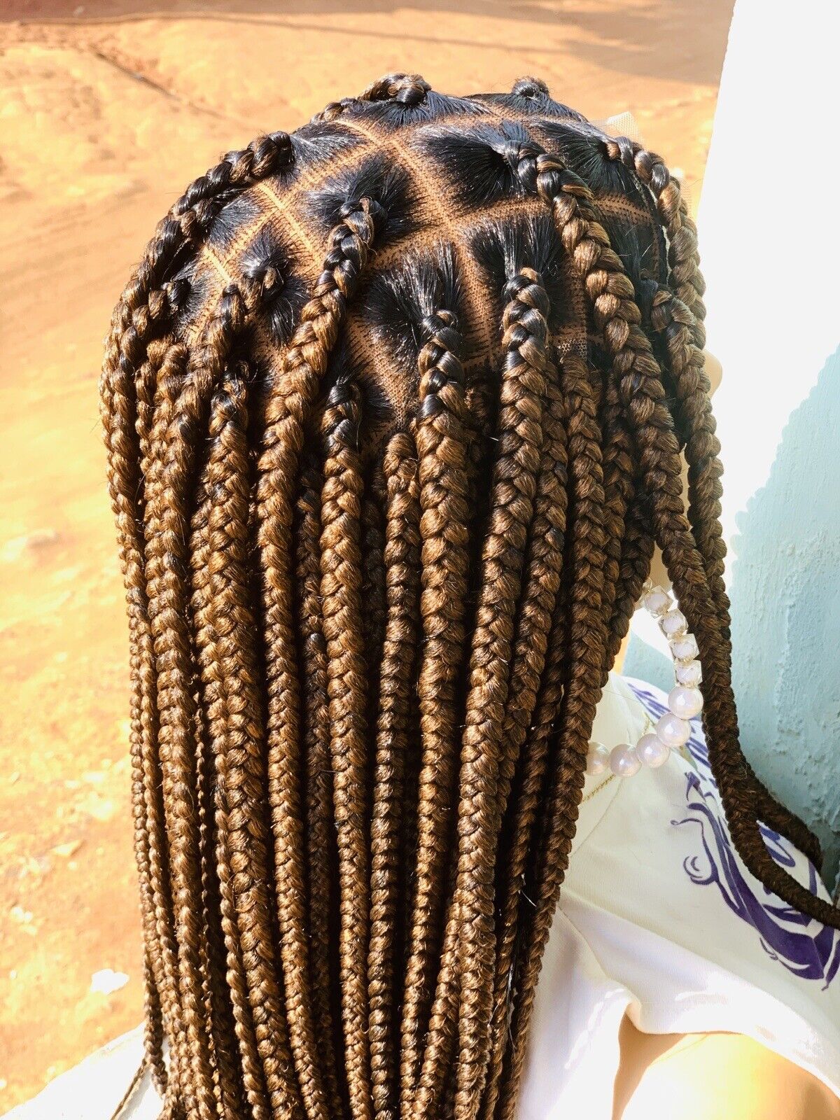 Knotless Braids, Wig For Black Women, Braided, Box Braids, Human Hair, Synthetic