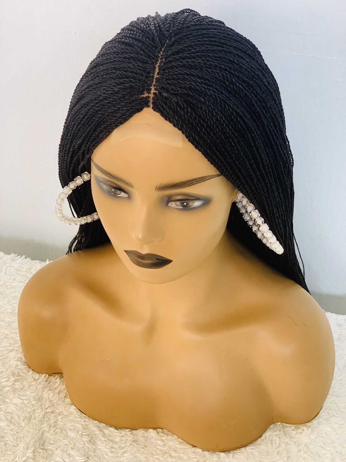 Short Micro Twist Braided Wig Box braids Full lace braids wig Senegalese Black Women
