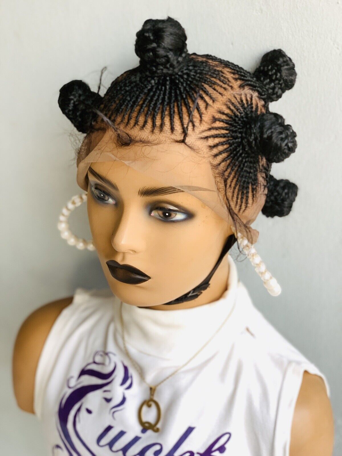 Braided Bantu Knot Box Braids,Frontal braid wig,Braid wig,Stitch Braids