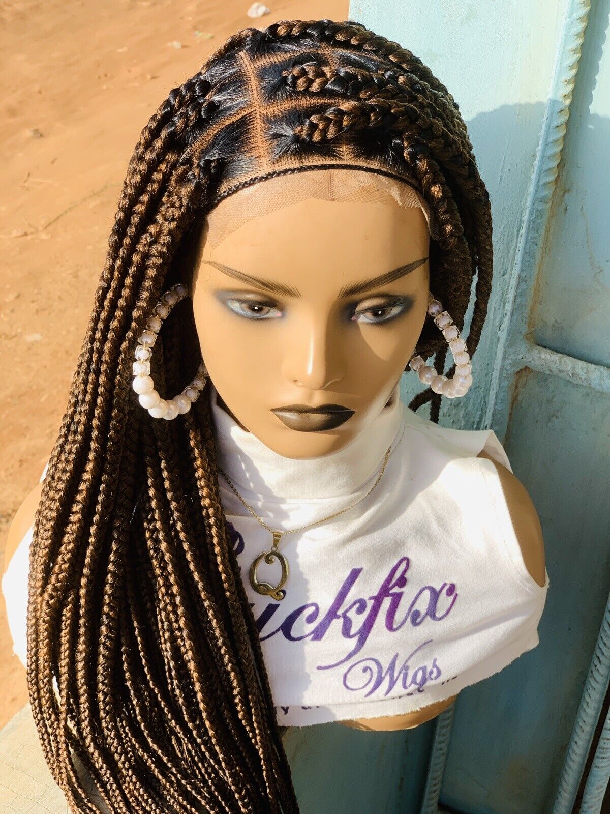 Knotless Braids, Wig For Black Women, Braided, Box Braids, Human Hair, Synthetic