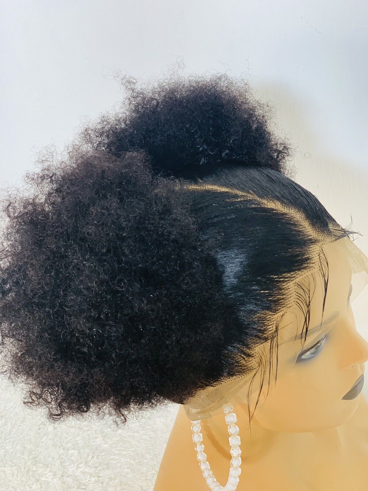 Ponytail Afro Bun Braided Wig Box braids Full lace braids wig Senegalese Black Women